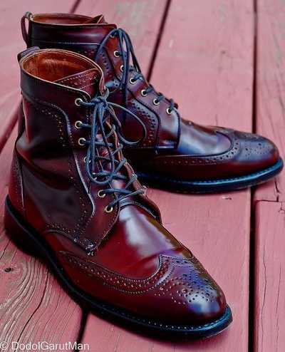 Handmade Burgundy Wing Tip Ankle Leather Lace Up Boot,Formal Boot,Men's Boot