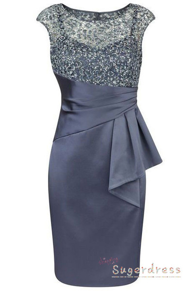 Sheath Ruffled Lace Top Mother of the Bride Dress,692