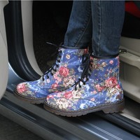 Retro Floral Martens Boots - Thumbnail 4