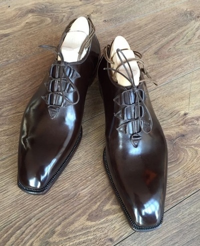 Dark Brown Comfortable Hand Stitch Cheap Price Plain Toe Lace Up Shoes For Gentlemen