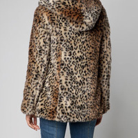 Faux Fur Leopard Coat - Thumbnail 2