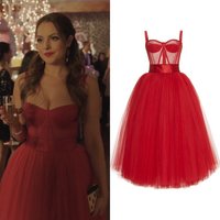 SP1357,Red Prom Dresses Tulle Evening Dress Sweetheart Homecoming DressesTea Length School Party Gown - Thumbnail 1