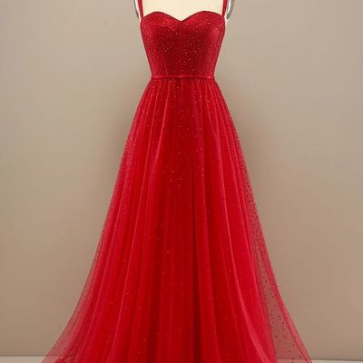 Sp1359,beautiful red sweetheart prom dress with beading - Thumbnail 4