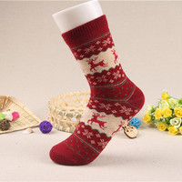  5-Pack Elk Socks Christmas Women's Crew Socks - Thumbnail 3