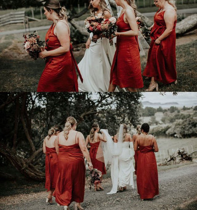 Casual Burnt Orange Bridesmaid Dresses