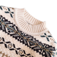 Soft Cotton Kids Christmas Sweater for Christmas Gift Red/Ivory - Thumbnail 3