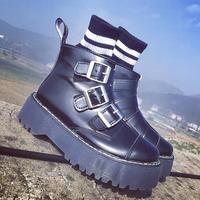 Harajuku Buckle up Ankle Boots - Thumbnail 1
