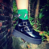 Harajuku Buckle up Ankle Boots - Thumbnail 2
