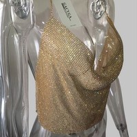 Crystal Gold and Silver Cropped Top - Thumbnail 3