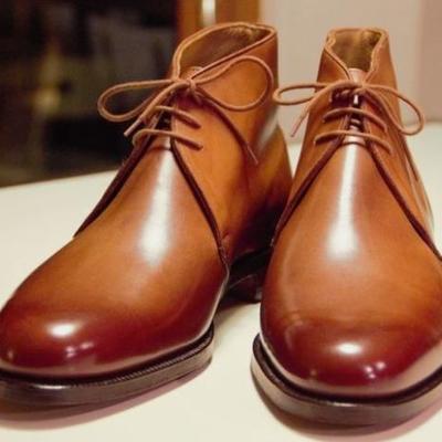 Luxury new two tone handmade chukka leather hiking christmas adults lace up boot