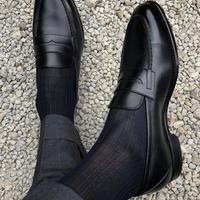 Hot Sale Christmas Black Leather Penny Loafer Slips Handmade Shoes - Thumbnail 1