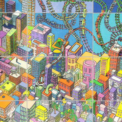 Promotional postcard: manhattan floating