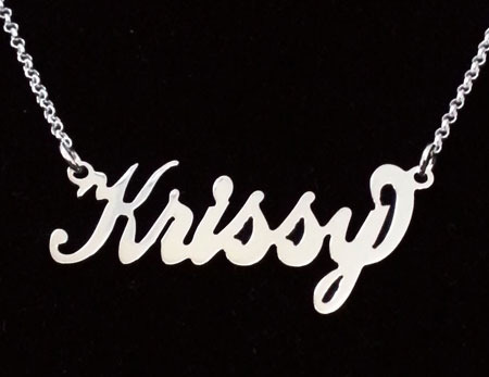 Sterling Silver Nameplate Necklace~Carrie Style