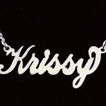 Sterling Silver Nameplate Necklace~Carrie Style