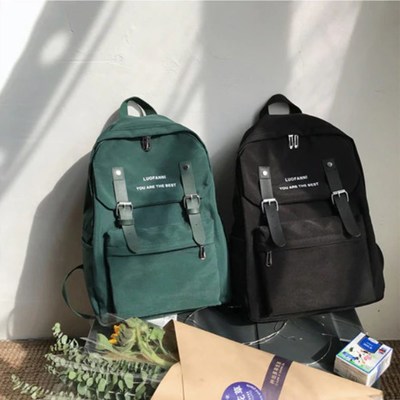Black waterproof stylish backpack school bag
