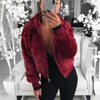 Stylish Fluffy Zip up Jacket - Thumbnail 2