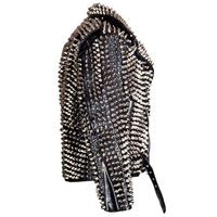 Women Black Leather Fully Studded Jacket, Rock Punk Fashion Jacket, Studded Leather Jacket, Biker Jacket - Thumbnail 2