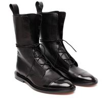 Handmade Mens Black leather High ankle boots, Men black rider boots - Thumbnail 1