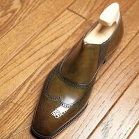 Christmas Best Rust Brown Loafer Wingtip Brogue Leather Men's Shoes - Thumbnail 1