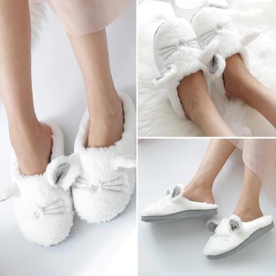 Cute cat fluffy warm slippers