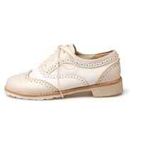 Chic Black and White Lace up Oxford Shoes - Thumbnail 6