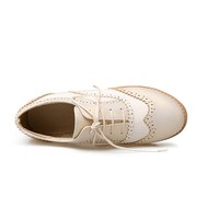 Chic Black and White Lace up Oxford Shoes - Thumbnail 8