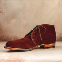 Handmade Men Brown Suede Ankle Boots With Lace up Closure, Suede Boots - Thumbnail 1