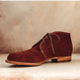 Handmade Men Brown Suede Ankle Boots With Lace up Closure, Suede Boots-1