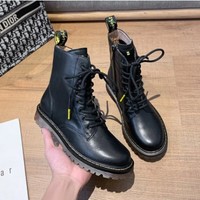 Leather Chic Round Toe Solid Color Ankle Boots - Thumbnail 5