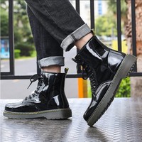 Black Leather Unisex Ankle Boots - Thumbnail 6