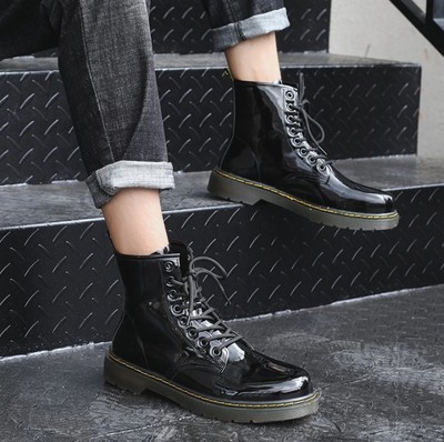 Black Leather Unisex Ankle Boots