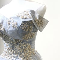 Blue tulle sequins long prom dress evening dress - Thumbnail 2