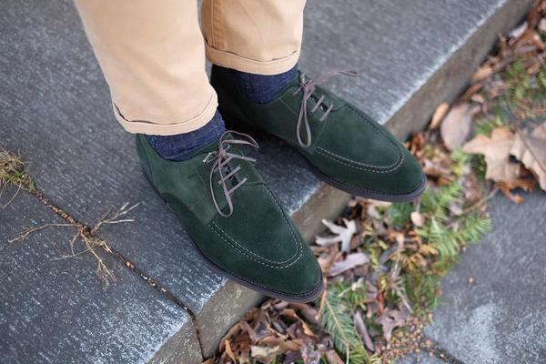 Handmade Green Round Toe Lace Up Suede Shoes For Men Wear Dress Shoes