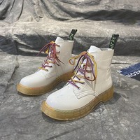 Autumn and Winter PU Leather Platform Ankle Boots - Thumbnail 5
