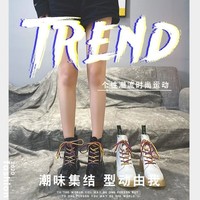 Autumn and Winter PU Leather Platform Ankle Boots - Thumbnail 4