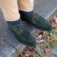Handmade Green Round Toe Lace Up Suede Shoes For Men Wear Dress Shoes - Thumbnail 4