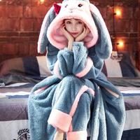 Cute Warm Bunny Ears Nightgown Pajama - Thumbnail 1