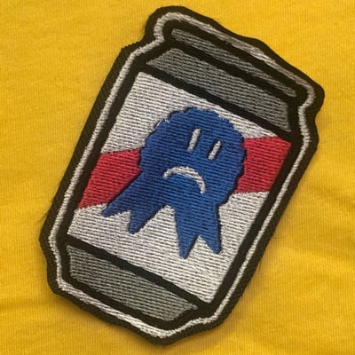 Beer can embroidered patch