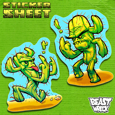 Couple o' pricks sticker sheet