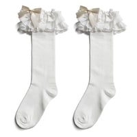 Harajuku new lolit lace multi-layer lace bow cotton tube socks - Thumbnail 9
