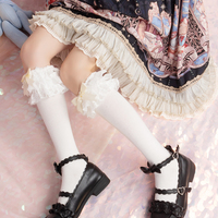 Harajuku new lolit lace multi-layer lace bow cotton tube socks - Thumbnail 3
