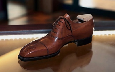 Classic Brown Cap Toe Brogue Christmas Shoes,Genuine Leather Lace Up Gift Shoes