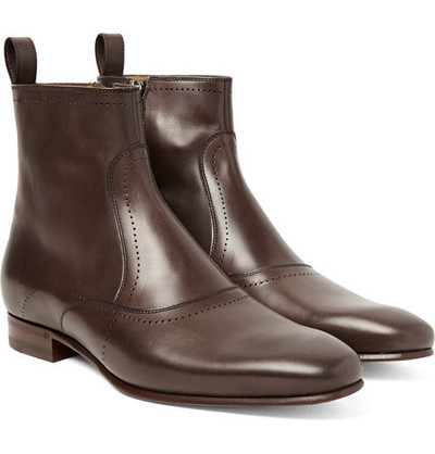 Handmade Men brown ankle leather boot, Men formal leather boot, Men boot