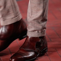 Handmade Monk Style Leather Boot, Men triple Buckle ankle leather Boot, Men boot - Thumbnail 2