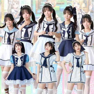 New pirate unawakened cos costume sailor suit navy suit nicole rin haiweinan bird daily suit (composition: dress + pannier skirt + socks)