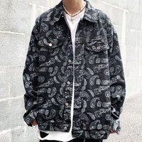 Free Shipping-PAISLEY TRIBAL PRINT DENIM JACKET  - Thumbnail 1