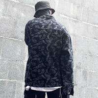 Free Shipping-PAISLEY TRIBAL PRINT DENIM JACKET  - Thumbnail 3