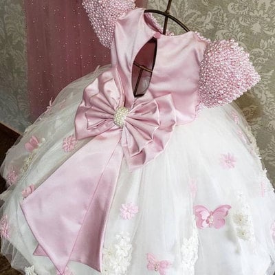 Flower girl dresses with pearls - Thumbnail 2