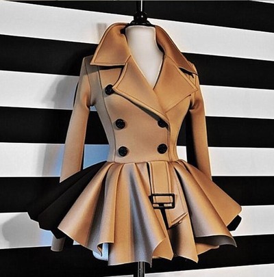 Autumn and Winter Ruffled Stylish Coat