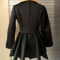 Autumn and Winter Ruffled Stylish Coat - Thumbnail 5